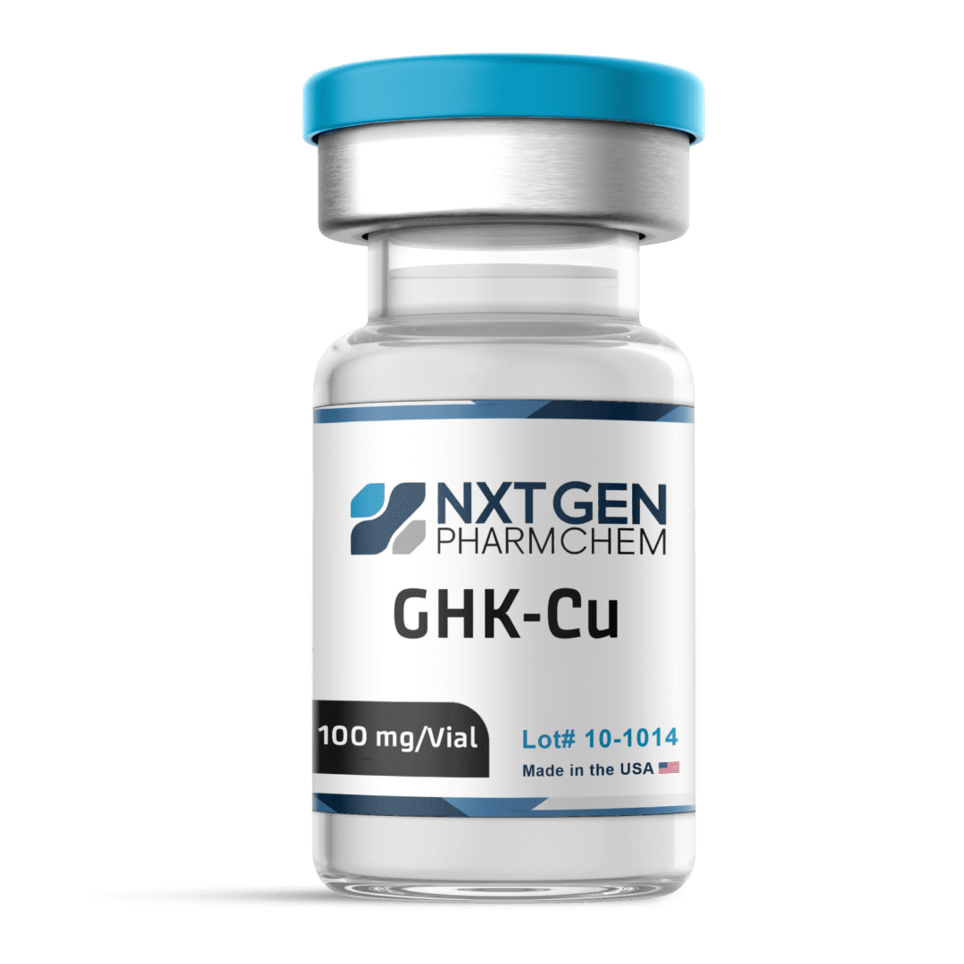 Vial labeled "GHK-Cu" by NXTGEN PharmChem.