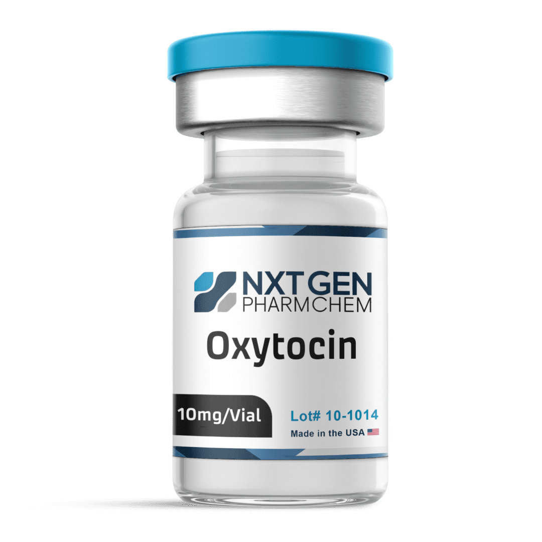 Oxytocin vial labeled NXT GEN PharmChem.