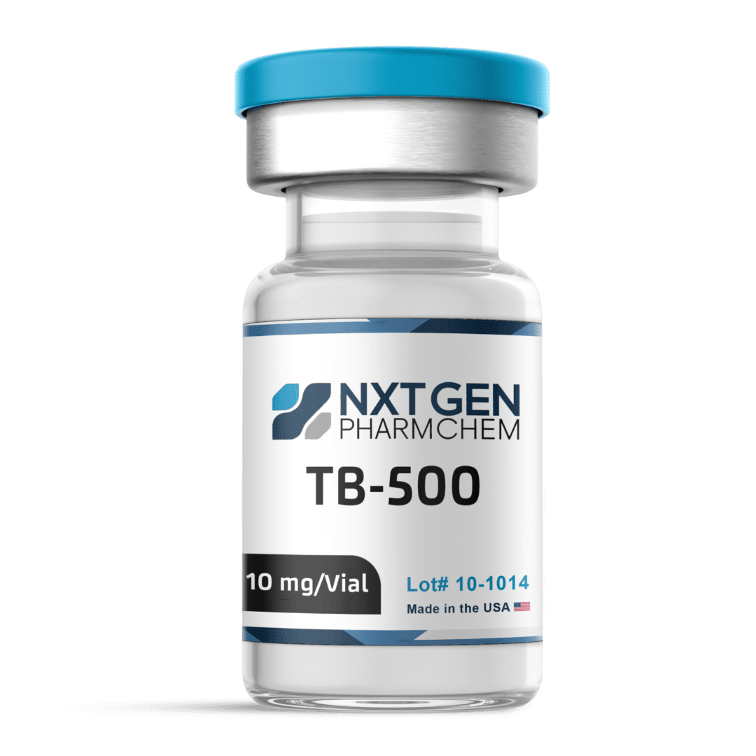 Vial of TB-500 from NXTGEN Pharm Chem.