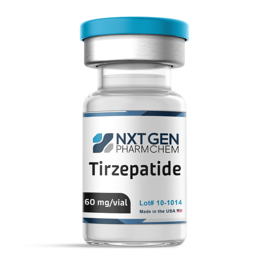 Tirzepatide vial labeled by NXTGEN Pharm Chem.
